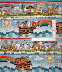 Noah’s Ark Stripe Fabric By Yard Bible Story Religious Cotton by Henry Glass