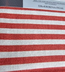 Red White Striped Cotton Twill Fabric Precut 2yd x 45in Patriotic Flag Crafts