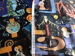 NEW Erte Revisited Woodrow Studio London England Art Deco Cotton Fabric 2.75 yds