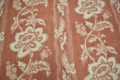 Estelle Ruby Cream on Red Jacobean Floral Stripe Print PKaufmann Fabric