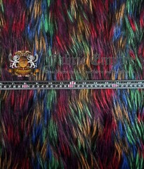 Faux Fur Shaggy 3″ Long Pile Fur Fabric 58″W SBY (Rainbow Burst) Soft, Colorful