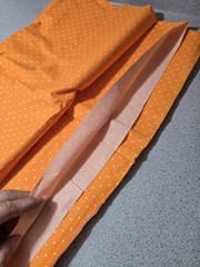 Orange White Polka Dot Fabric Unbranded 3 Yards 108 X 44
