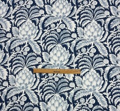 SERENA & LILY ARTICHOKE VINTAGE INDIGO BLUE LINEN EXCLUSIVE FABRIC BY YARD 55″W
