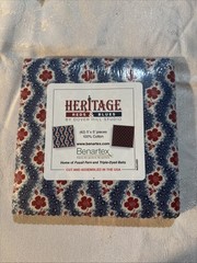 Benartex Heritage Reds & Blues 5” Square Fabric 42pc Layer Cake Stacker Quilt