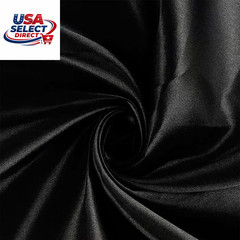 Black Satin Fabric 10 Yards 60 Inch Wide Polyester for Crafts Sewing