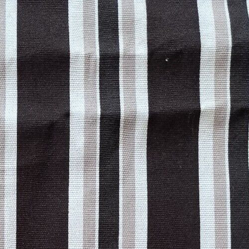 Waverly Inspirations Fabric Remnant Striped Black/Brown/White/Beige (45″x51″)