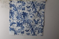 Duralee, Butterflies and Songbirds, Flora/Birds, 26″ W X 26″ L, Color Chambray