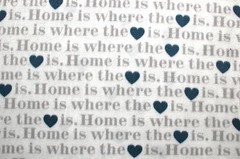 BTY “HOME IS WHERE THE HEART IS” ON WHITE ANTI PILL FLEECE FABRIC 1 YD 60 X 36″