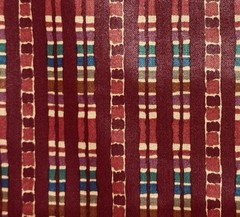 Waverly Shimmer Screen Print Cotton Fabric Stripes Geometric Tribal Wine Red 3yd