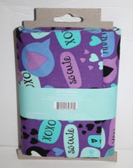 Waverly Purple Blue Fabric So Cute XOXO Hearts 100% Cotton 1 Yard 36 x 44 in NEW