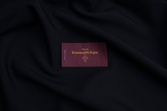 Ermenegildo Zegna cloth DEEP BLACK Trofeo suiting fabric , luxury suit fabric