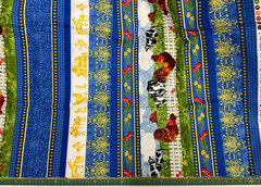 AVLYN – SPRING ON THE FARM-BLUE STRIPE BY MICHELE WOJCICKI– 5/8 YARD