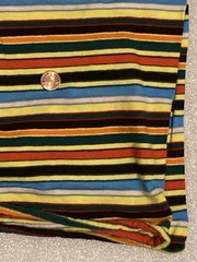 Vintage Striped Cotton T-shirt Knit Fabric-Tube form, 72” wide x 30″