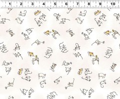 1/2 Yard Fabric – Mouseplay | Baby Mice – White by Anita Jeram by Clothworks