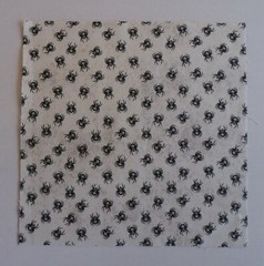 Fabric Cotton 10 3/8″ x 10 3/8″ Panel Square Black Spiders on a Creme Background