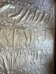 FAUX SILK FLOWERS EMBROIDERED~DRAPERY UPHOLSTERY Sold By The Yard