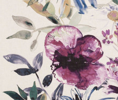 CHIVASSO/JAB CURTAIN FABRIC Flowers of Paradise 11.5 METRES CH2721-080 PURPLES