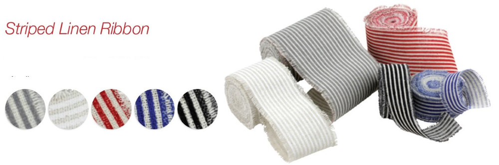 1″ Linen Ribbon With Fringed Edges 5 Yard Roll