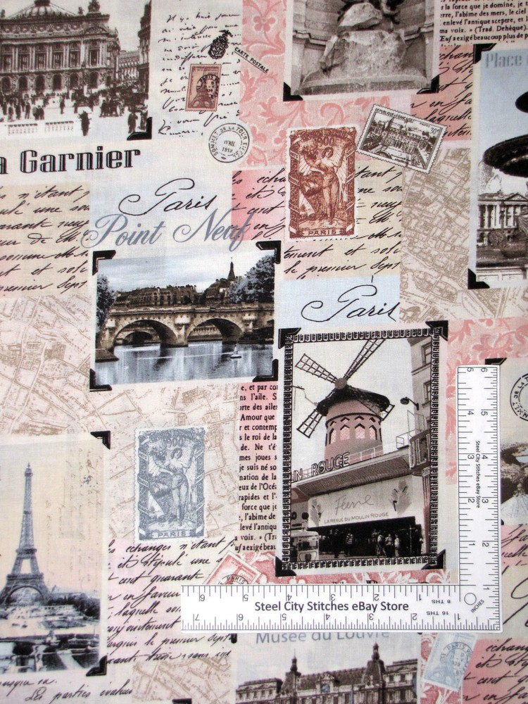 Paris Fabric France Parisian Landmarks Cotton Timeless Treasures C2810 By Yard