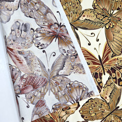Shimmer Butterflies Metallic Gold On Cream Cotton CM9294 Timeless Treasures BTY