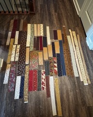 Quilting Fabric Strips Lot 204 pc – Variety of Colors, Sizes and Patterns- Moda