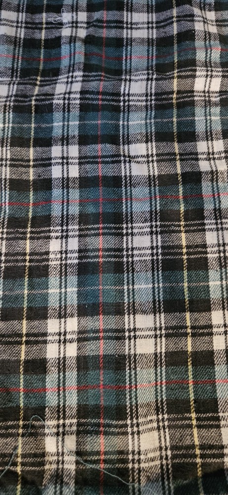 Vintage Green/black /white/red Multi Plaid Cotton Flannel Fabric Tartan 4 Yards