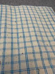 3 PCS Vintage Homespun Cotton Fabric Handwoven Stripe Textile Lot