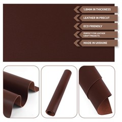 12×24 Inch Tooling Leather Square 2.0MM Chestnut Thick Cowhide Craft Sheets