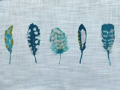 HARLEQUIN CUSHION PANELS “Limosa” 32 cm x 54 cm LINEN BLEND FEATHERS JADE/LAGOON