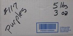 5 lb 3 oz Box of Assorted Fabric Scraps – Lavender to Dark Purple FSBTB117