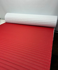 FAUX LEATHER RED MARINE PLEATED VINYL AUTO BOAT UPHOLSTERY FABRIC BTY 54″W