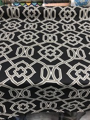 Richloom Malibar Black Silver Fretwork Fabric By the yard