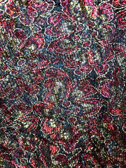 Red & Gold embroidery Metallic Floral Lace, Fabric By the Yard 44″ Wide