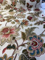 Dominique Rosewood Floral Jacobean Linen Belle Maison Fabric By The Yard