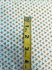 VTG Ditzy Shades of Yellow Rosebuds Floral on White Grannycore Cottagecore BTFQ