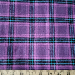 Warm Purple & Aqua Plaid Primo Cotton Flannel Shirting – So Cozy & Soft!