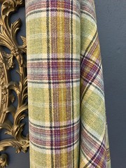 100% Wool British Tartan – Mauve & Olive – Midweight Jacket / Upholstery Fabric