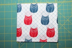 {Red White & Blue} Owls OWL Print Fabric FAT QUARTER [100% COTTON] FQ Quilting