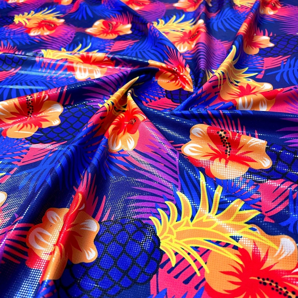 Hawaiian Cayennes Print 4 way Stretch Fabric 60″ wide Swimsuit Spandex By Yard