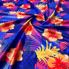 Hawaiian Cayennes Print 4 way Stretch Fabric 60″ wide Swimsuit Spandex By Yard