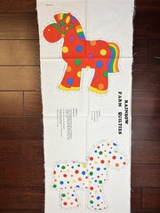 VTG Rainbow Farm Quilties cut-and-sew fabric panel Horse 14” Tall