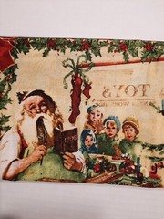 Wilmington Prints Christmas Emporium panel Santa Gift Tag Slow Stitch Crafts