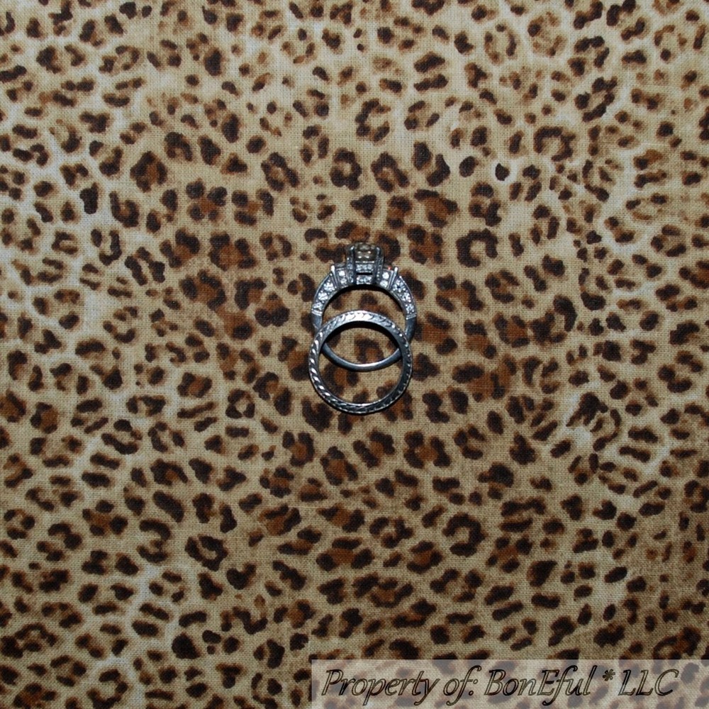 BonEful Fabric FQ Cotton Quilt Tan Brown Dot African Animal Leopard Cheetah Skin