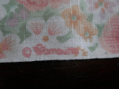 Vintage Wamsutta Fabric Pink and Peach Cotton Flowered Pastels