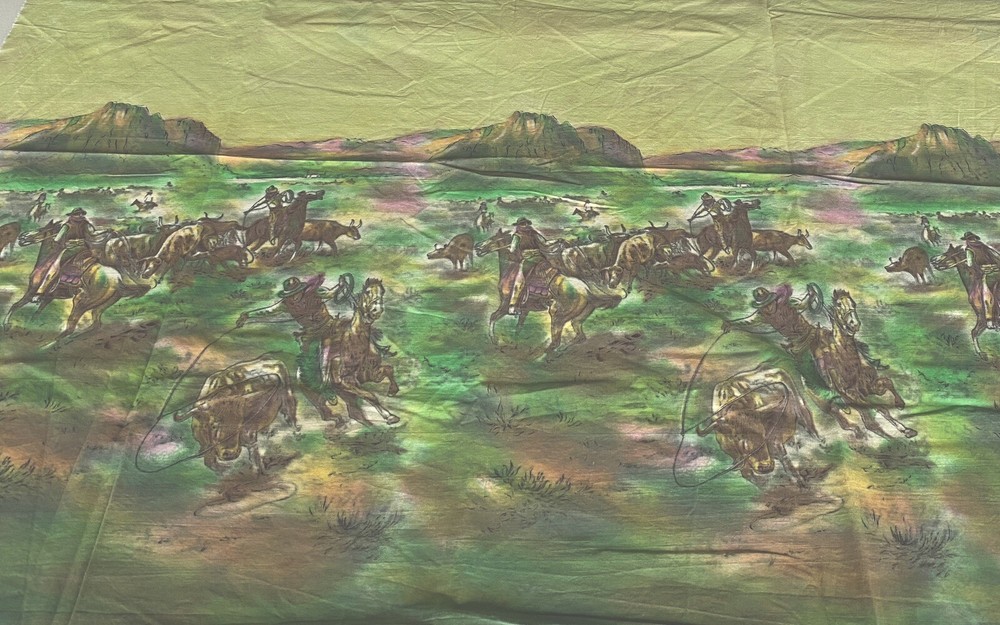 “Western Roundup” Millworth Converting Corporation Vintage Cotton Fabric