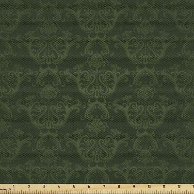 Hunter Green Victorian Damask Waterproof Fabric 58×72