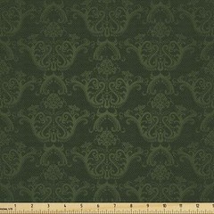 Hunter Green Victorian Damask Waterproof Fabric 58×72