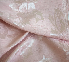 Solid Light Pink Floral Brocade Satin Fabric Textured 44″ Wide x 4 Yards