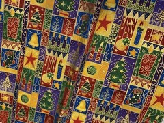 Christmas Fabric – Santa’s Workshop by Fabri-Quilt four pieces of 4 patterns
