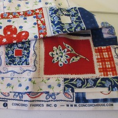 CONCORD Cotton FABRIC Americana Floral Blocks Cheater Quilt BTYx44